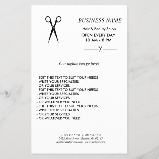 Simple elegant business light beauty salon flyer (Voorkant)