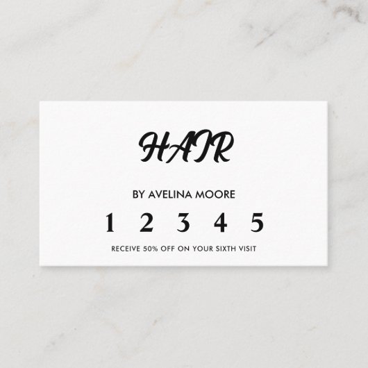 Simple elegant business light beauty salon klantenkaartje (Voorkant)