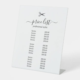 Simple elegant business light beauty salon reclamebord met voetstuk