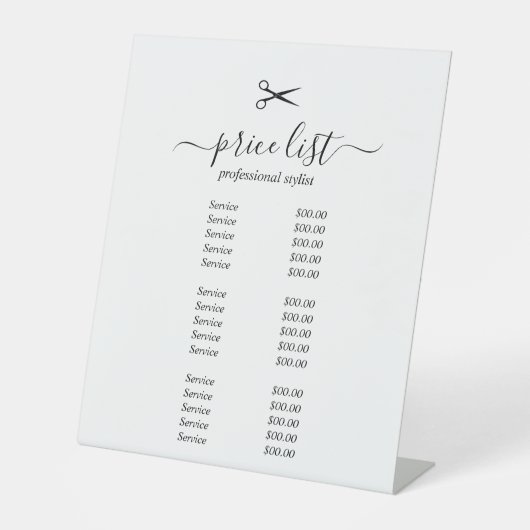 Simple elegant business light beauty salon reclamebord met voetstuk (Voorkant)