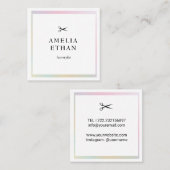 Simple elegant business light beauty salon vierkante visitekaartje (Voorkant / Achterkant)