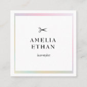 Simple elegant business light beauty salon vierkante visitekaartje (Voorkant)