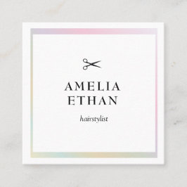 Simple elegant business light beauty salon vierkante visitekaartje