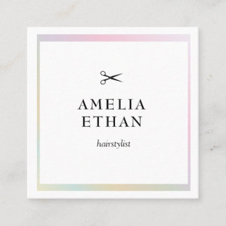 Simple elegant business light beauty salon vierkante visitekaartje