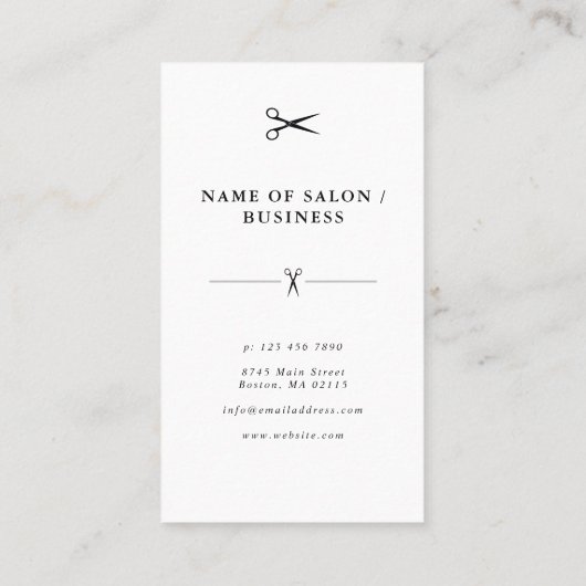 Simple elegant business light beauty salon visitekaartje (Achterkant)