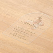 Simple Elegant Calligraphy Baby Photo Baptism Acryl Uitnodigingen (Laagn)