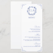Simple Elegant Calligraphy Floral Wreath Menu (Voorkant / Achterkant)