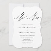 Simple Elegant Calligraphy Mr en Mrs Wedding Kaart (Voorkant)