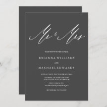 Simple Elegant Calligraphy Mr en Mrs Wedding