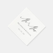 Simple Elegant Calligraphy Mr en Mrs Wedding Servet (Hoek)