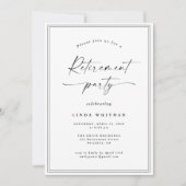 Simple Elegant Calligraphy Script Retirement Party Kaart (Voorkant)