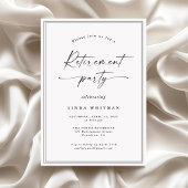 Simple Elegant Calligraphy Script Retirement Party Kaart