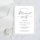 Simple Elegant Calligraphy Script Retirement Party Kaart