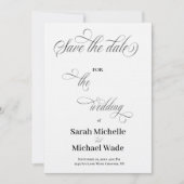 Simple Elegant Calligraphy Script Save the date Kaart (Voorkant)