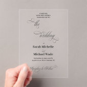 Simple Elegant Calligraphy Script Wedding Acryl Uitnodigingen (Insitu (Draagbaar))