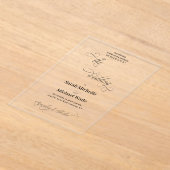 Simple Elegant Calligraphy Script Wedding Acryl Uitnodigingen (Laagn)