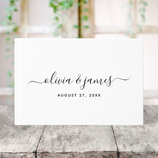 Simple Elegant Calligraphy Script Wedding Gastenboek
