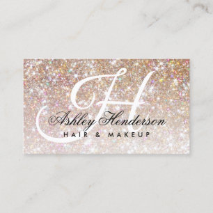 Simple Elegant Champagne Sparkly Hair Visitekaartje