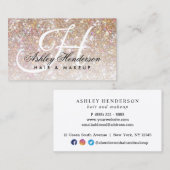 Simple Elegant Champagne Sparkly Hair Visitekaartje (Voorkant / Achterkant)