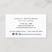 Simple Elegant Champagne Sparkly Hair Visitekaartje (Achterkant)