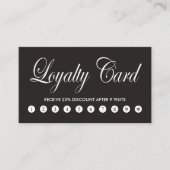Simple Elegant Chic Black White Loyalty-Kaart Klantenkaartje (Voorkant)