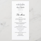 Simple Elegant Chic Black & White Wedding Menu (Voorkant)