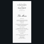 Simple Elegant Chic Black & White Wedding Menu<br><div class="desc">Simple Elegant Chic Black & White Wedding Menu</div>