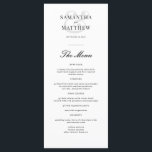 Simple Elegant Chic Black & White Wedding Menu<br><div class="desc">Simple Elegant Chic Black & White Wedding Menu</div>