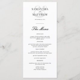 Simple Elegant Chic Black & White Wedding Menu