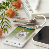Simple Elegant Chic Double Pet Photo Keychain  (Voorkant Rechts)