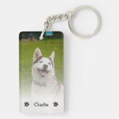 Simple Elegant Chic Double Pet Photo Keychain  (achterkant)