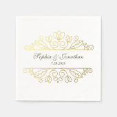SImple Elegant  Chic Gold Wedding Custom Servetten (Voorkant)