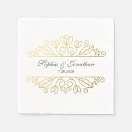 SImple Elegant  Chic Gold Wedding Custom Servetten