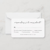 Simple Elegant Chic Wedding Meal Option RSVP Notitiekaartje (Voorkant)