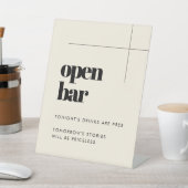 Simple elegant & chic wedding Open Bar Reclamebord Met Voetstuk (Insitu)