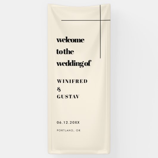 Simple Elegant & Chic Welcome to our Wedding Spandoek (Verticaal)