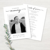 Simple Elegant Christian Funeral Memorial Photo Programmakaart