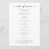 Simple Elegant Christian Funeral Memorial Photo Programmakaart (Achterkant)