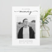Simple Elegant Christian Funeral Memorial Photo Programmakaart (Staand voorkant)