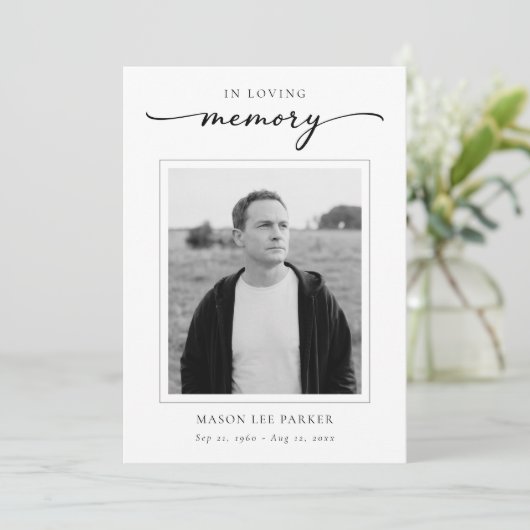 Simple Elegant Christian Funeral Memorial Photo Programmakaart (Staand voorkant)