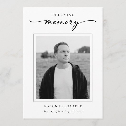 Simple Elegant Christian Funeral Memorial Photo Programmakaart (Voorkant)