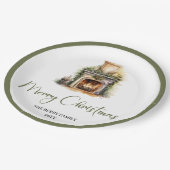 Simple Elegant Christmas Custom Name Paper Plates Papieren Bordje (Gekanteld)