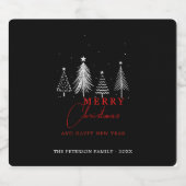 Simple Elegant Christmas Pine Tree Black Likeurfles Etiket (Enkel label)