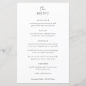Simple Elegant Classic Wedding Menu (Voorkant)