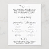 Simple Elegant Classic Wedding Program (Achterkant)