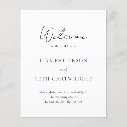 Simple Elegant Classic Wedding Program (Voorkant)