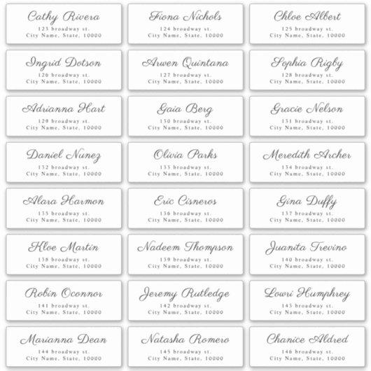 Simple Elegant Classy Script Guest Address Labels (Voorkant)