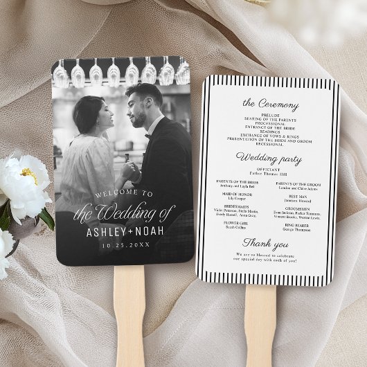 Simple Elegant Classy Script Photo Wedding Program Handwaaier