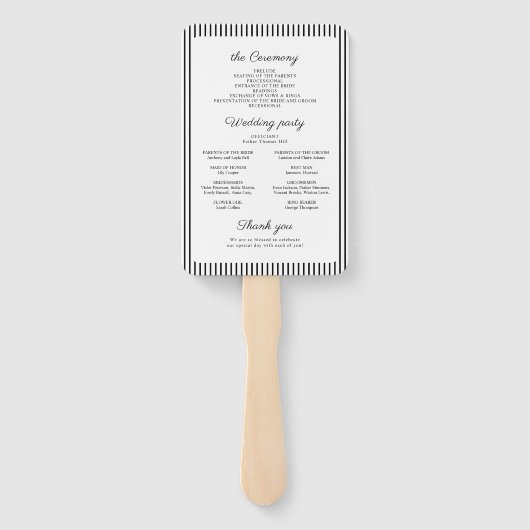 Simple Elegant Classy Script Photo Wedding Program Handwaaier (Achterkant)