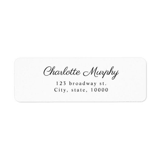 Simple Elegant Classy Script Return Address Labels (Voorkant)